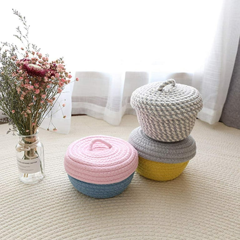 Buy Crochet Round Storage Baskets Different Sizes, Round Nursery Basket,  Makeup Cosmetic Organizer. Bathroom, Laundry Room Storage Basket Online in  India 