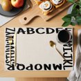 thumbnail image 2 of Black Letters Placemats Set of 6 Modern Minimalist Style Beige Place Mats Indoor Wipeable Table Mats Washable Cloth Dining Table Placemats for Kitchen Holiday Party Home Decor 13x19 Inch, 2 of 9