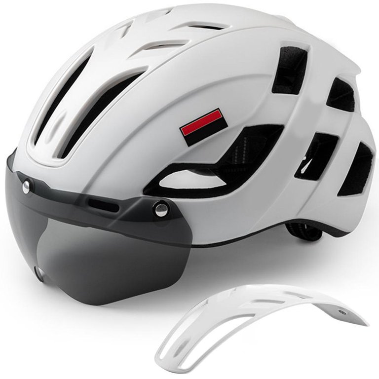 ROCKBROS Adult Cycling Helmets with Removable Goggles & Sun Visor Moun