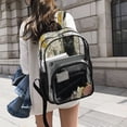 thumbnail image 6 of PVC Transparent Backpacks Clear Backpack for Travel and Outings Black Cat and Glass Vase, 6 of 7