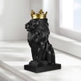 thumbnail image 6 of deevoka European Lion Head Statue Collection Animal Figurine Table Decor Sculpture Black, 6 of 9
