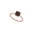 thumbnail image 1 of FB Jewels 10kt Rose Gold Womens Round Red Color Enhanced Diamond Square Cluster Ring 1/8 Cttw Size 10, 1 of 1
