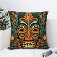 thumbnail image 4 of Hawaiian Tiki Tribal Retro Throw Pillow Covers Decorative Pillowcases for Bed Couch Home Decor Car Sofa 20x20, 4 of 6