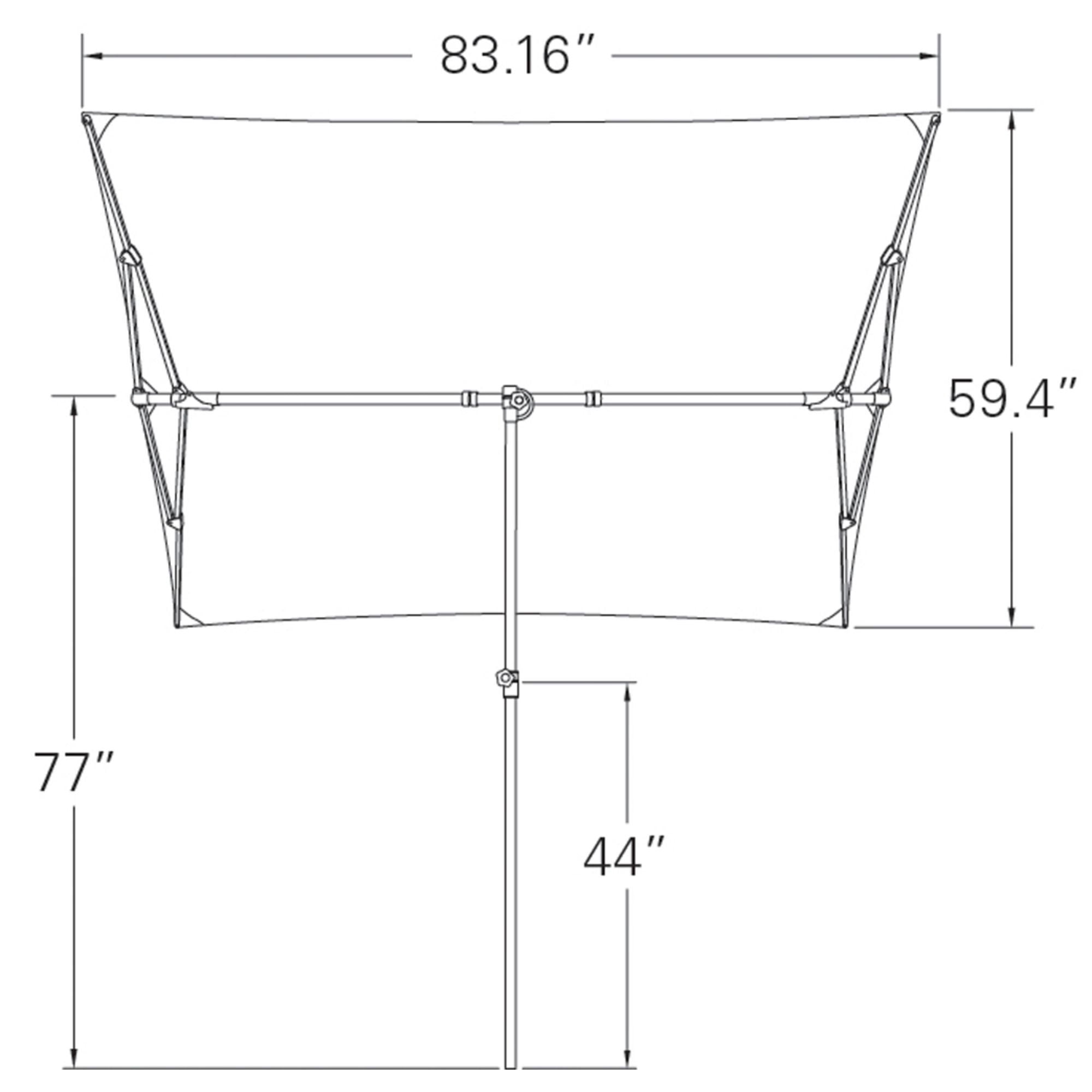 SimplyShade 6.75' Outdoor Patio Rectangle Balcony Umbrella, Green