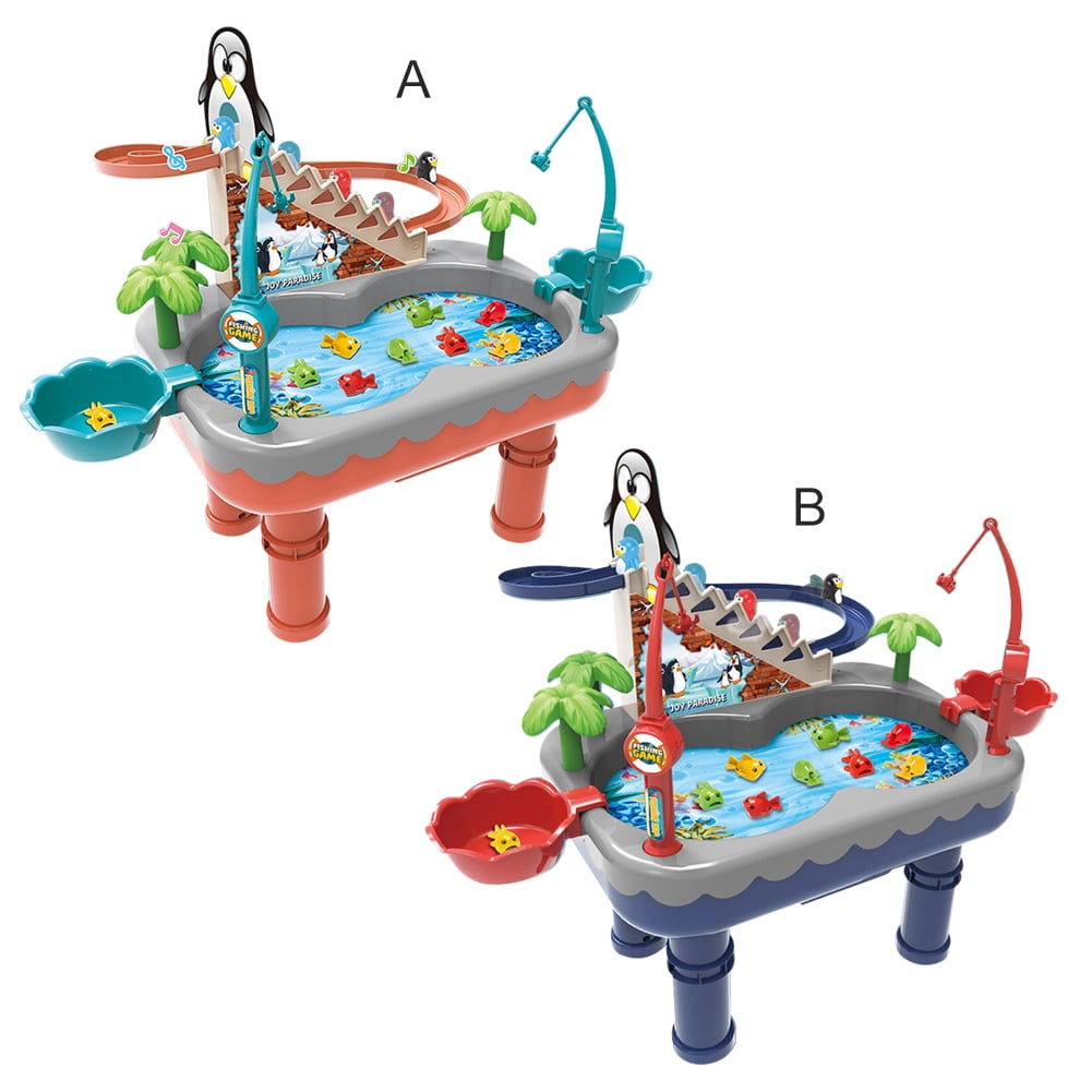 Extraordinary Home Kids Fishing Electric Water Penguin Stair Climbing Activity Table