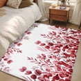 thumbnail image 4 of Area Rugs 2.7'x5', Pink Red Eucalyptus Leaves Carpet for Living Room Bedroom Dining Room, Watercolor Spring Summer Botanical Throw Kitchen Rugs Non Slip Washable Rectangle Indoor Outdoor Rugs, 4 of 8