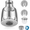 thumbnail image 1 of Faucet Aerator, 360 Swivel Faucet Strainers, Faucet Aerator, Water Saving Faucet Filter Regulator Spray Head Nozzle for Kitchen Bathroom, 2 Modes, Sil, 1 of 4
