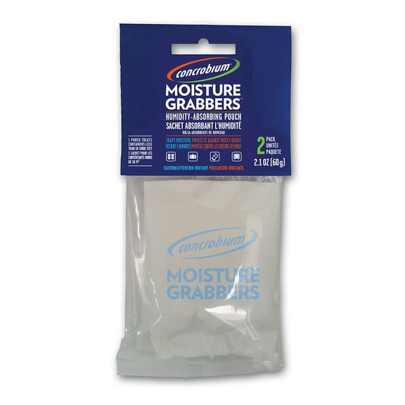 2pk Concrobium Moisture Grabbers, Humidity Absorbing Packs, 2.1 oz.