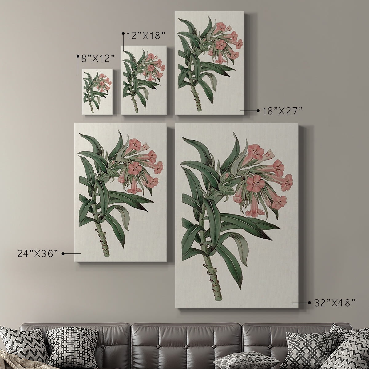 Pink Floral Mix VI Premium Gallery Wrapped Canvas - Ready to Hang