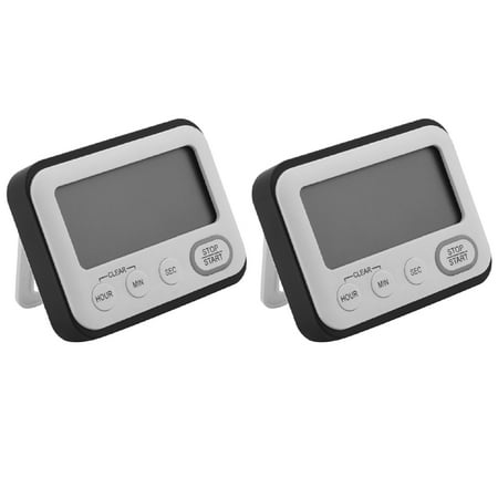 

2X Digital Kitchen Countdown Timer: Teachers Counter LCD Magnetic Clip Kids Hour Seconds Cooking Giant