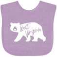 thumbnail image 3 of Inktastic West Virginia White Bear Silhouette Boys or Girls Baby Bib, 3 of 4