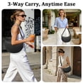 thumbnail image 7 of URSOFINE Quilted Puffer Hobo Bag for Women Men - Adjustable Strap Crescent Crossbody Shoulder Bag, Lightweight 2-Zipper Dumpling Casual Handbag with Multiple Pockets (Black), 7 of 7