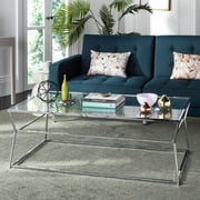 Safavieh Ellie Glass Coffee Table, Chrome