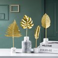thumbnail image 5 of Cheer.US Golden Monstera Leaf European Tropical Style Leaf Figurine Statue with Base Desktop Decorative Ornaments for Wedding Birthday Hawaiian Party Home - 1.6'', 5 of 7