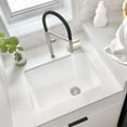 thumbnail image 2 of Stylish Dual Mount 25" White Composite Granite Single Bowl Utility Sink with Strainer S-825H, 2 of 15