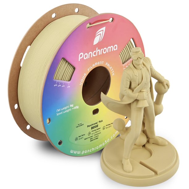 Filamento para Impresora 3D Panchroma PLA Beige, 1,75 mm, Bobina de 1 kg, Fácil de Imprimir, Impresión de Alta Velocidad, Sin Enredos, Compatible con AMS, Perfecto para Juguetes, Decoración, Miniatura