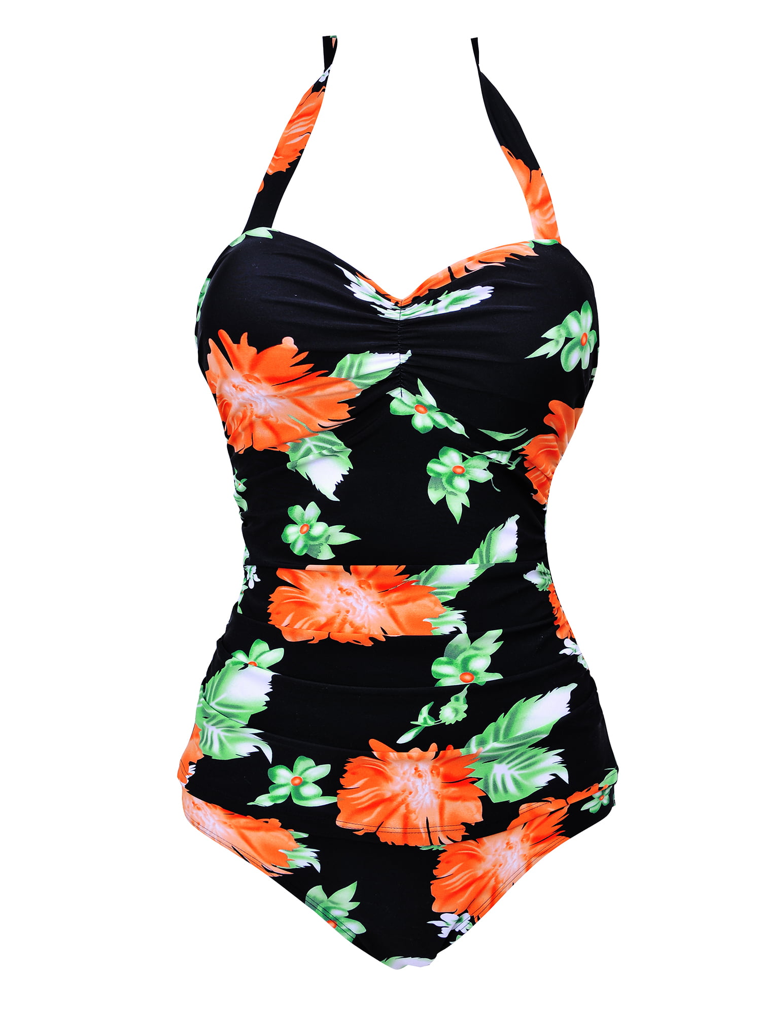 Sexy Dance Plus Size Women Monokinis Floral Print Swimsuit Swimwear 