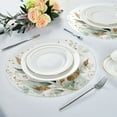 thumbnail image 4 of 15.4" Round Placemat Set of 4 Polyester Fabric Place Mats Non-Slip Dining Kitchen Table Mats for Kitchen Party Decor Shimmering Golden Leaves, 4 of 5