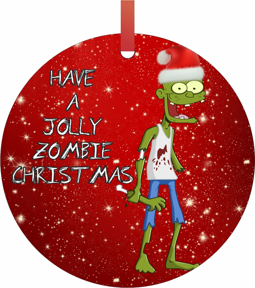 Ornament Zombie Have A Jolly Zombie Christmas Zombie Santa Semigloss Flat Round Shaped Ornament Xmas Tree Christmas Decor Christmas Room Decor And Ornament Yard Decorations Walmart Com Walmart Com