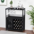 thumbnail image 6 of Jotoa Buffet Cabinet, Farmhouse Coffee Wine Bar Cabinet with Detachable Rack and Glass Holder, Mesh Door, Liquor Coffee Bar Cupboard, Black, 6 of 6