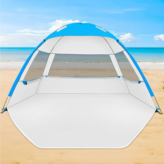 Beach Tent Sun Shelter for 3/4 Person, UPF 50 UV Protection Beach Canopy, Lightweight & Easy Setup Beach Shade Canopy, Portable Beach Cabana