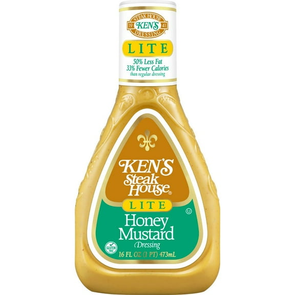 Pack of 4 Ken's Steak House Lite Honey Mustard Dressing - 16 oz - Package may vary