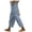 Grey, variant on Women's Solid Color Elastic Waist Loose Side Button Decoration Versatile Nine Point Casual Pants Teacher Work Clothes