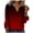 Red, variant on LEAVINGSUO Womens Tops Long Sleeve Fashion Woman V Neck Three Quarter 3/4Sleeve T Shirt AutumnBlouse Tops Sweatshirt