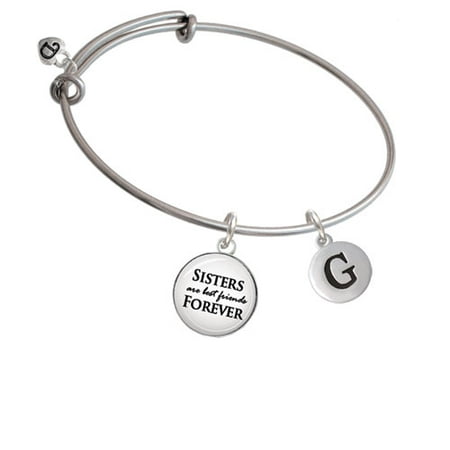 Capital Letter - G - Pebble Disc - Sisters are Best Friends Bangle