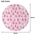 thumbnail image 6 of Pink Christmas Tree Pattern Round Tablecloth 60"x60",Wrinkle Wipeable Table Cloth for Kitchen Dining Room Picnic Patio Party, 6 of 6