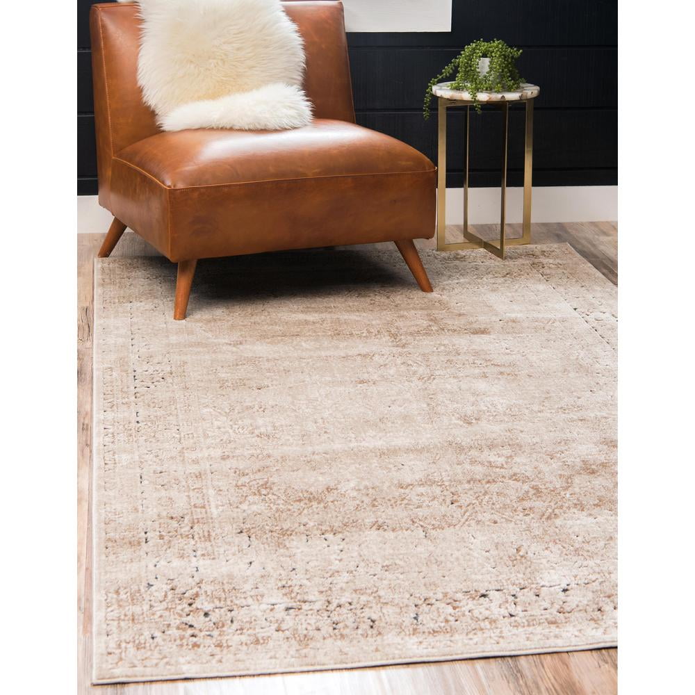 Unique Loom Indoor Rectangular Distressed Vintage Area Rugs Beige ...