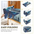 thumbnail image 2 of Yayeee Collapsible Cube Storage Bin with Lid Fabric Closet Decorative Basket with Handles, Blue Planet, 2 of 7