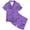 Purple, variant on JIAYUE Girls Pajamas Two Piece Sets Cute Pattern Print Notched Collar Short Sleeve Tops And Elastic Waist Shorts Sleepwear For Cozy Summer Indoor Lightweight Night Soft Homewear,4-5 Years