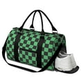 thumbnail image 2 of Boho Womens Gym Tote Duffle Bag with Wet Pocket & Shoe Compartment, Checkered Travel Duffel Bag Overnight Weekender Hospital Tote Mens Workout Carry on Bag with Luggage Sleeve, 2 of 6