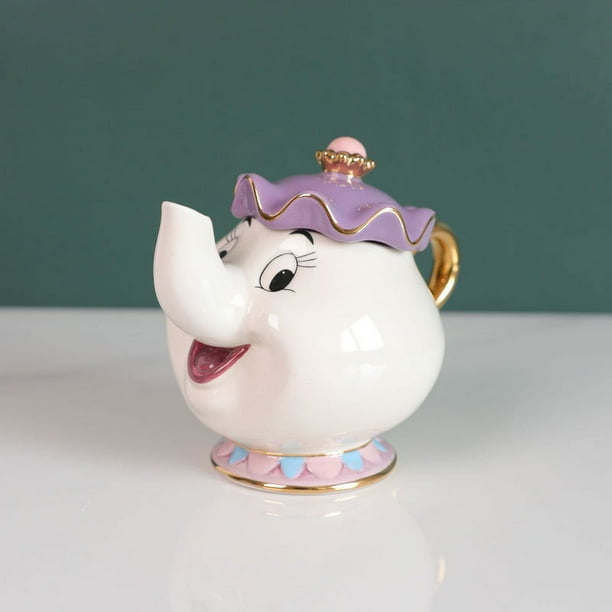 Tetera Dibujos animados Linda La Bella y la Bestia Cafeteras Taza Sra. Potts Chip Taza Taza de Té Ollas Un Juego de Té Droshipping Regalo