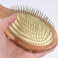 thumbnail image 2 of Wooden Steel Needle Hair Brush Pin Hairbrush Scalp Massage Improve Hair Health Wood Paddle Detangli, 2 of 5