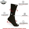 thumbnail image 2 of 12 Pairs Men's Diabetic BLACK CREW SOCKS "Cotton & Circulatory Health "  Fit Shoe Size 12-14 (Socks Size 13-15), 2 of 6