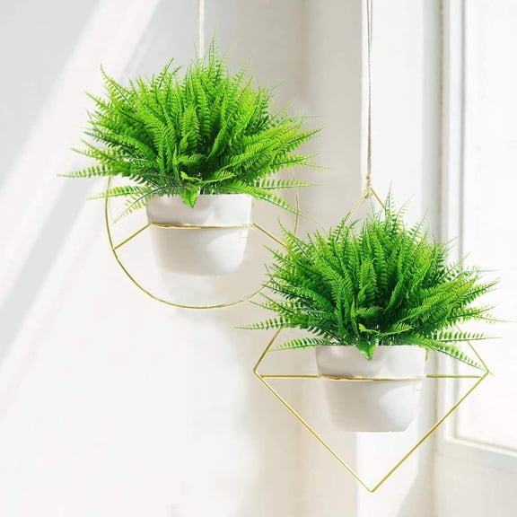 8 bundles of fern flowers, outdoor artificial Boston fern shrubs, UV-resistant plastic artificial fern green plants with stems and leaves suitable for home, indoor, outdoor, ground, porch