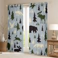 thumbnail image 2 of Homewish Wild Animal Wolf Curtains Pack of 2 (42x84 Each),Country Farmhouse Lodge Curtains Blackout,Blue Whte Black Bedroom Curtains For Boy,Microfiber Bedroom Decor, 2 of 6