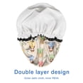 thumbnail image 4 of Shower Caps,Beige Princess Dress Pattern Waterproof Shower Cap for Women 4 Pieces,Double Reusable Hair Cover for Shower PEVA Elastic Stretch Hem, 4 of 7