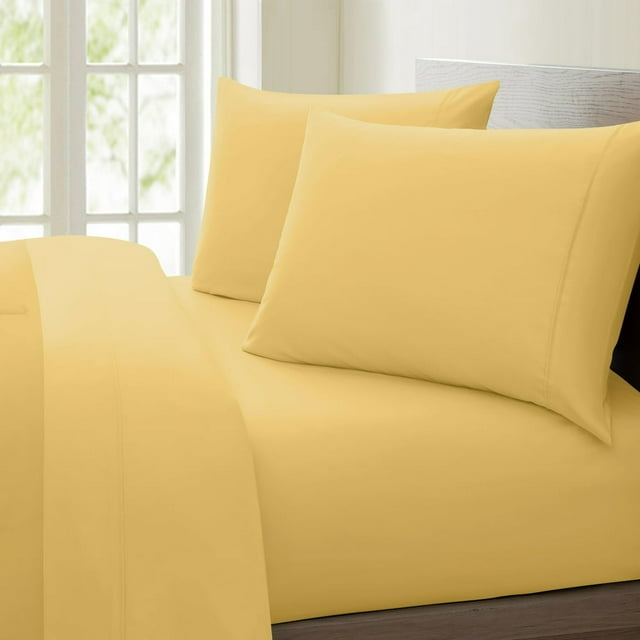 Bamboohart Fresh Linen Collection United 1200 Thread Count 100% Egyptian Quality Cotton Solid Sheet Set (King Navy)