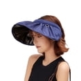 thumbnail image 6 of 2 in 1 Foldable Summer Wide Brim Sun Visor Hats Headbands for Women Kids Navy, 6 of 7