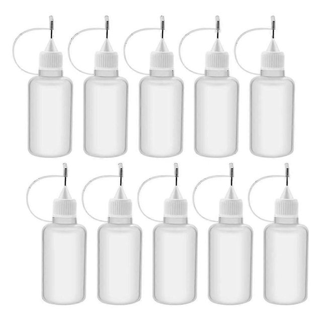 10pcs 30ml Plastic Squeezable Tip Applicator Bottle Refillable Dropper Bottles With Needle Tip Caps