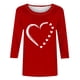 thumbnail image 4 of Tops de Cuello Redondo para las Mujeres Moda Impresa 3/4 Mangas Blusa Casual Top, Estante de Imitación, 4 of 5