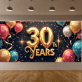 thumbnail image 5 of LUUFILx Cheer's 30 Years Anniversary Backdrop Celebration Banner Gold Decoration Background Party Supplies Photography Props Event Decor, 5 of 7
