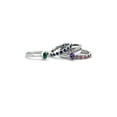 thumbnail image 3 of Gem & Harmony Lab-Created Emerald Ring 2/5 Carat (Ctw) in Sterling Silver for Women, 3 of 6