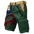 thumbnail image 3 of Havenx Mens Independence Day Print Cargo Shorts American Flag Graphic Cargo Shorts with Pockets Distressed Washed Pants 250 Years Of Freedom Cross Patriotic Sportswear,Dark Green M, 3 of 3