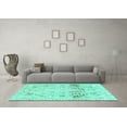 thumbnail image 3 of Ahgly Company Indoor Rectangle Abstract Turquoise Blue Modern Area Rugs, 7' x 10', 3 of 4