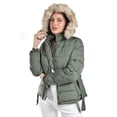 thumbnail image 4 of Chamarra con cinto y capucha desmontable Roman Fashion /Juvenil, 8380 (Verde militar) verde oscuro M, 4 of 6
