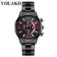 thumbnail image 1 of Reloj de cuarzo para hombre, relojes para hombre YOLAKO Reloj analógico de cuarzo con correa de acero inoxidable y estilo casual para hombre Reloj de acero inoxidable, 1 of 2